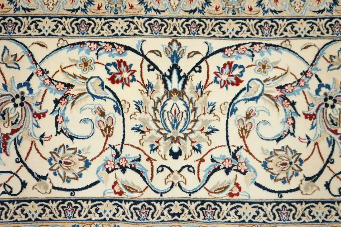 a rug with a floral design on it